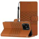 For Xiaomi Redmi 10C Diamond Embossed Skin Feel Leather Phone Case with Lanyard(Brown) - 1