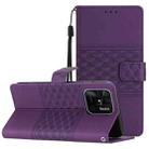 For Xiaomi Redmi 10C Diamond Embossed Skin Feel Leather Phone Case with Lanyard(Purple) - 1