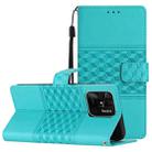 For Xiaomi Redmi 10C Diamond Embossed Skin Feel Leather Phone Case with Lanyard(Blue) - 1