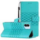 For Xiaomi Redmi A1 Diamond Embossed Skin Feel Leather Phone Case with Lanyard(Blue) - 1