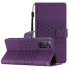 For Xiaomi Redmi Note 11 Pro Global Diamond Embossed Skin Feel Leather Phone Case with Lanyard(Purple) - 1