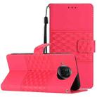 For Xiaomi Mi 10T Lite Diamond Embossed Skin Feel Leather Phone Case with Lanyard(Red) - 1