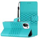 For Xiaomi Mi 11 Lite Diamond Embossed Skin Feel Leather Phone Case with Lanyard(Blue) - 1