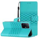 For Xiaomi Mi 11T / 11T Pro Diamond Embossed Skin Feel Leather Phone Case with Lanyard(Blue) - 1