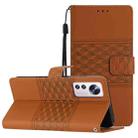 For Xiaomi 12 Lite Diamond Embossed Skin Feel Leather Phone Case with Lanyard(Brown) - 1