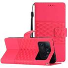 For Xiaomi Mi 11 Ultra Diamond Embossed Skin Feel Leather Phone Case with Lanyard(Red) - 1