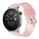 22mm Diamond Texture Clear Glitter Watch Band(Transparent Pink) - 1