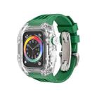 Fluorine Rubber Clear Watch Band Case For Apple Watch Series 8&7 45mm/SE 2&6&SE&5&4 44mm(Green) - 1