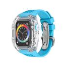 Fluorine Rubber Clear Watch Band Case For Apple Watch Series 8&7 45mm/SE 2&6&SE&5&4 44mm(Blue) - 1