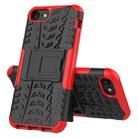 For iPhone SE 2022 / SE 2020 Tire Texture Shockproof TPU+PC Protective Case with Holder(Red) - 1