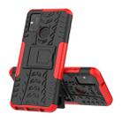 For Huawei Honor Play 9A Tire Texture Shockproof TPU+PC Protective Case with Holder(Red) - 1