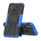 For Huawei Honor Play 9A Tire Texture Shockproof TPU+PC Protective Case with Holder(Blue) - 1