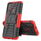 For Galaxy M30s Tire Texture Shockproof TPU+PC Protective Case with Holder(Red) - 1