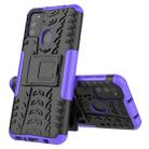 For Galaxy M30s Tire Texture Shockproof TPU+PC Protective Case with Holder(Purple) - 1