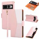 For Google Pixel 7 5G Litchi Texture Color Matching Leather Phone Case(Pink) - 1