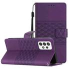 For Samsung Galaxy A32 4G Diamond Embossed Skin Feel Leather Phone Case with Lanyard(Purple) - 1