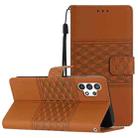 For Samsung Galaxy A32 5G Diamond Embossed Skin Feel Leather Phone Case with Lanyard(Brown) - 1