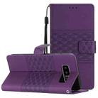 For Samsung Galaxy Note 8 Diamond Embossed Skin Feel Leather Phone Case with Lanyard(Purple) - 1