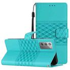 For Samsung Galaxy Note20 Diamond Embossed Skin Feel Leather Phone Case with Lanyard(Blue) - 1