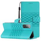 For Samsung Galaxy S20 FE Diamond Embossed Skin Feel Leather Phone Case with Lanyard(Blue) - 1