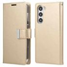 For Samsung Galaxy S23+ 5G GOOSPERY RICH DIARY Crazy Horse Texture Leather Phone Case(Gold) - 1