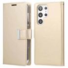 For Samsung Galaxy S23 Ultra 5G GOOSPERY RICH DIARY Crazy Horse Texture Leather Phone Case(Gold) - 1