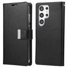 For Samsung Galaxy S23 Ultra 5G GOOSPERY RICH DIARY Crazy Horse Texture Leather Phone Case(Black) - 1