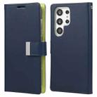 For Samsung Galaxy S23 Ultra 5G GOOSPERY RICH DIARY Crazy Horse Texture Leather Phone Case(Blue) - 1