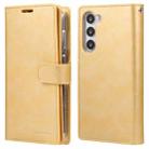 For Samsung Galaxy S23+ 5G GOOSPERY MANSOOR DIARY 9 Card Slots Leather Phone Case(Gold) - 1