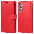 For Samsung Galaxy S23+ 5G GOOSPERY MANSOOR DIARY 9 Card Slots Leather Phone Case(Red) - 1
