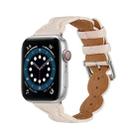 Genuine Leather Breathable Watch Band For Apple Watch Ultra 49mm / Series 8&7 45mm / SE 2&6&SE&5&4 44mm / 3&2&1 42mm(Pink) - 1