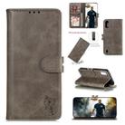 For Galaxy A01 Embossed Happy Cat Pattern Horizontal Flip Leather Case with Holder & Card Slots & Wallet(Grey) - 1