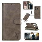 For Xiaomi Redmi Note 8T Embossed Happy Cat Pattern Horizontal Flip Leather Case with Holder & Card Slots & Wallet(Grey) - 1