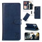 For Xiaomi Redmi Note 8T Embossed Happy Cat Pattern Horizontal Flip Leather Case with Holder & Card Slots & Wallet(Blue) - 1