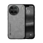 For vivo X90 Pro Skin Feel Magnetic Leather Back Phone Case(Light Grey) - 1