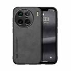 For vivo X90 Pro+ Skin Feel Magnetic Leather Back Phone Case(Dark Grey) - 1