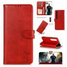 For Xiaomi MI 10 Pro Embossed Happy Cat Pattern Horizontal Flip Leather Case with Holder & Card Slots & Wallet(Red) - 1