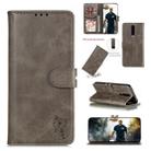 For Xiaomi Redmi K30 Embossed Happy Cat Pattern Horizontal Flip Leather Case with Holder & Card Slots & Wallet(Grey) - 1