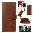 For Xiaomi Redmi K30 Embossed Happy Cat Pattern Horizontal Flip Leather Case with Holder & Card Slots & Wallet(Brown) - 1