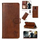 For OPPO F11 Embossed Happy Cat Pattern Horizontal Flip Leather Case with Holder & Card Slots & Wallet(Brown) - 1