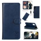 For Huawei P40 Embossed Happy Cat Pattern Horizontal Flip Leather Case with Holder & Card Slots & Wallet(Blue) - 1
