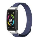 For Huawei Band 6 / Honor Band 6 MIJOBS Nylon Breathable Watch Band(Midnight Blue Silver) - 1