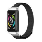 For Huawei Band 7 / 7 NFC MIJOBS Nylon Breathable Watch Band(Black Silver) - 1