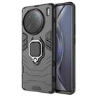 For vivo X90 Pro 5G Magnetic Ring Holder PC + TPU Phone Case(Black) - 1