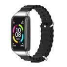 For Huawei Band 6 / Honor Band 6 / 7 MIJOBS CS Marine Silicone Breathable Watch Band(Black Silver) - 1