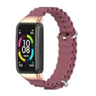 For Huawei Band 6 / Honor Band 6 / 7 MIJOBS CS Marine Silicone Breathable Watch Band(Wine Red Rose Gold) - 1
