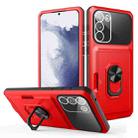 For Samsung Galaxy S23 5G Card Ring Holder Shockproof Phone Case(Red Black) - 1