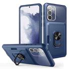 For Samsung Galaxy S23 5G Card Ring Holder Shockproof Phone Case(Blue) - 1