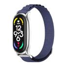 For Xiaomi Mi Band 6 / 5 / 4 / 3 MIJOBS PLUS Nylon Breathable Watch Band(Midnight Blue Silver) - 1