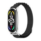 For Xiaomi Mi Band 7 / 7 NFC MIJOBS PLUS Nylon Breathable Watch Band(Black Silver) - 1